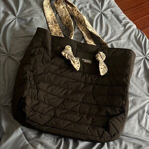 Quilted Black Tote Bag